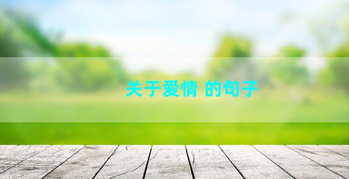 关于爱情 的句子